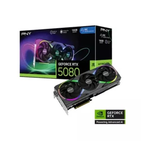 PNY GeForce RTX 5080 16GB GDDR7 ARGB EPIC-X RGB Overclocked Triple Fan Graphics Card