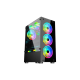 Aptech CS43 RGB Gaming Case with 3 Fans – Black