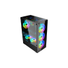 Aptech CS43 RGB Gaming Case with 3 Fans – Black