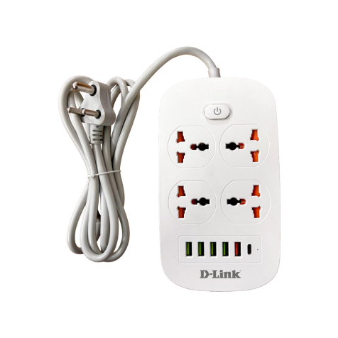 D-Link Power Strip with 4 AC Outlets, 5 USB & 1 Type-C Port – All-in-One Charging Solution