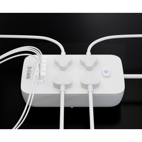 D-Link Power Strip with 4 AC Outlets, 5 USB & 1 Type-C Port – All-in-One Charging Solution