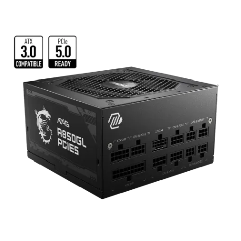 MSI MAG A850GL PCIe 5.0 850W 80 Plus Gold Fully Modular Power Supply